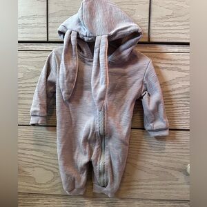 Charming Gray Kids Footie with Bunny Ears